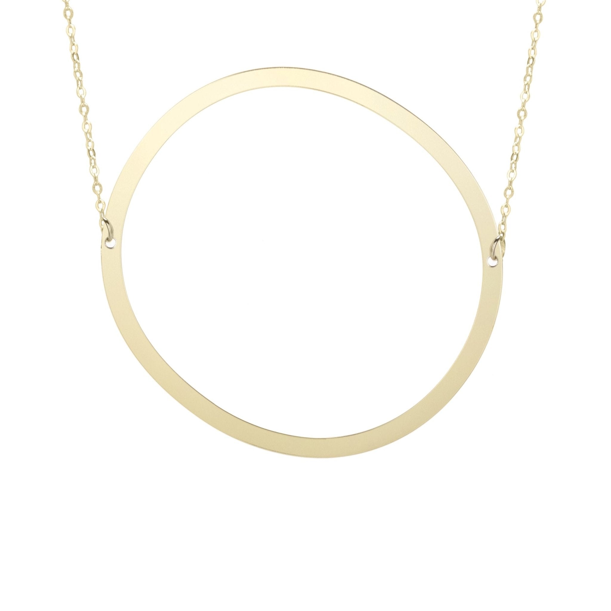 14k Yellow Gold Initial Letter Pendant Necklace, 18" - JewelryAffairs