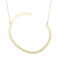14k Yellow Gold Initial Letter Pendant Necklace, 18" - JewelryAffairs