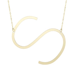 14k Yellow Gold Initial Letter Pendant Necklace, 18"