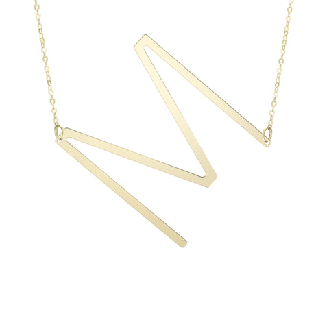 14k Yellow Gold Initial Letter Pendant Necklace, 18"