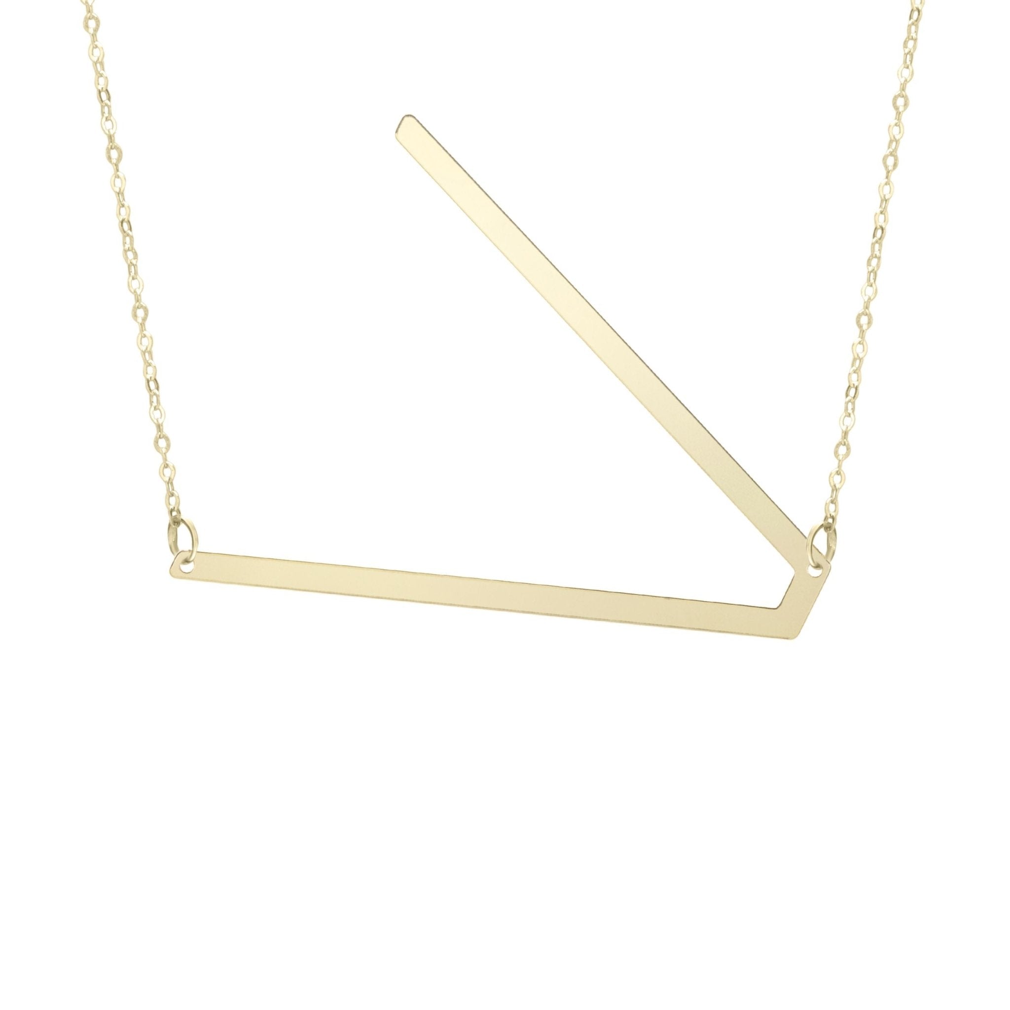 14k Yellow Gold Initial Letter Pendant Necklace, 18" - JewelryAffairs