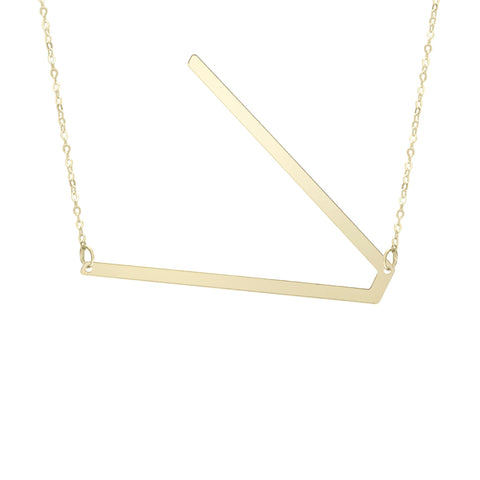 14k Yellow Gold Initial Letter Pendant Necklace, 18"