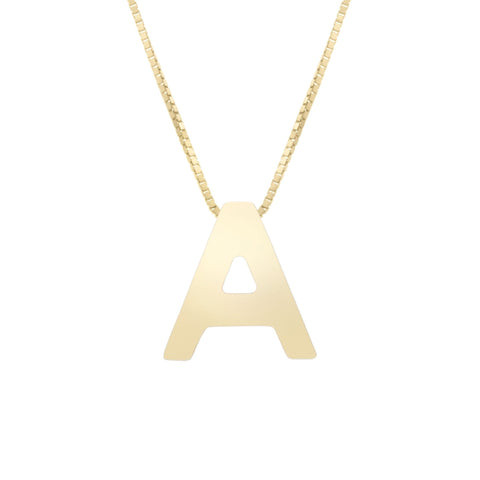 14k Yellow Gold Initial Letter Pendant Necklace, 18"