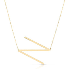 14k Yellow Gold Initial Letter Pendant Necklace, 18"