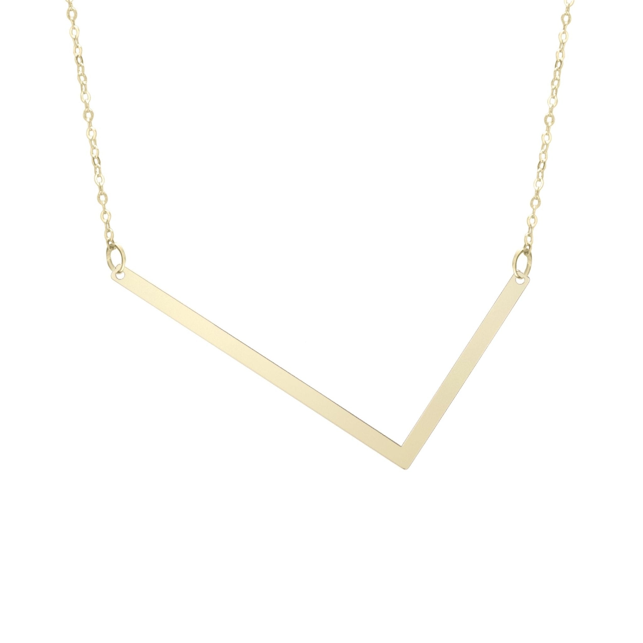 14k Yellow Gold Initial Letter Pendant Necklace, 18" - JewelryAffairs