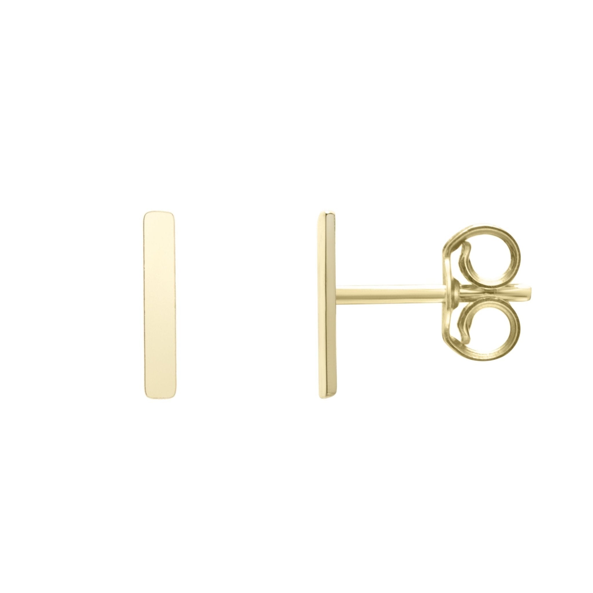 14k Yellow Gold Initial Letter Stud Earrings - JewelryAffairs