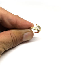 14K Yellow Gold Leaf Adjustable Toe Ring 9mm - JewelryAffairs