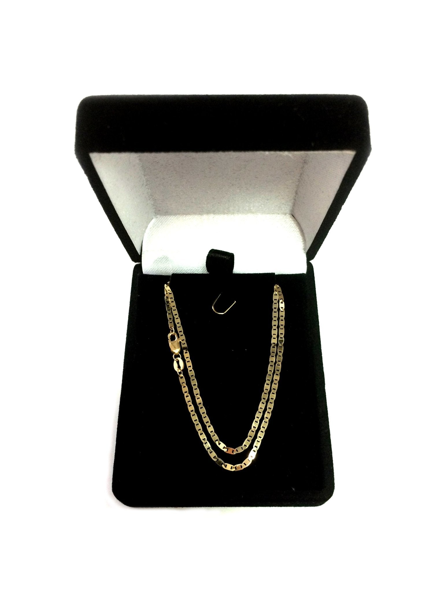 14k Yellow Gold Mariner Link Chain Necklace, 1.7 mm - JewelryAffairs