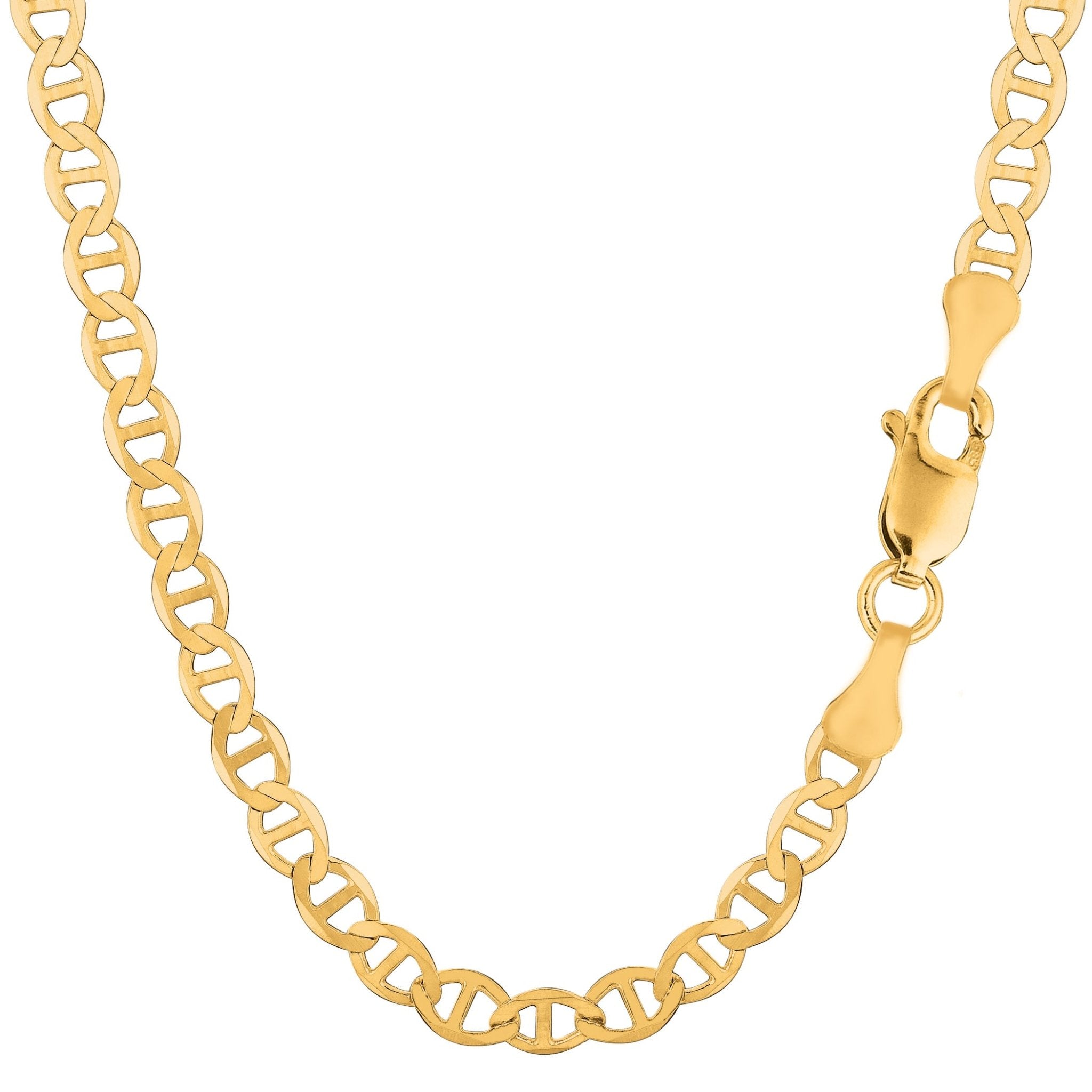14k Yellow Gold Mariner Link Chain Necklace, 5.5 mm - JewelryAffairs