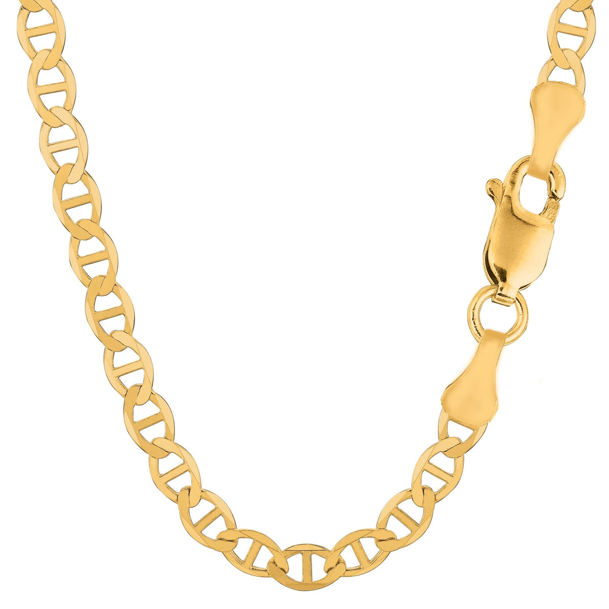 14k Yellow Gold Mariner Link Chain Necklace, 6.0 mm - JewelryAffairs