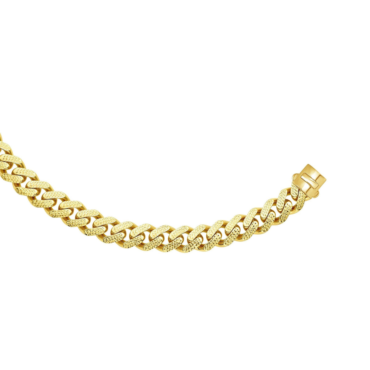 14k Yellow Gold Miami Cuban Link Pave Chain Necklace, Width 13.5mm, 24" - JewelryAffairs