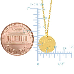 14K Yellow Gold Mini Baseball Necklace, 16" To 18" Adjustable - JewelryAffairs
