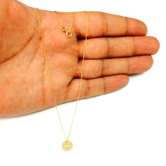 14K Yellow Gold Mini Basketball Pendant Necklace, 16" To 18" Adjustable - JewelryAffairs