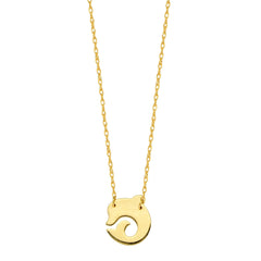 14K Yellow Gold Mini Dolphin Pendant Necklace, 16" To 18" Adjustable - JewelryAffairs