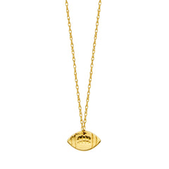 14K Yellow Gold Mini Football Necklace, 16" To 18" Adjustable - JewelryAffairs
