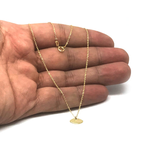 14K Yellow Gold Mini Football Necklace, 16" To 18" Adjustable