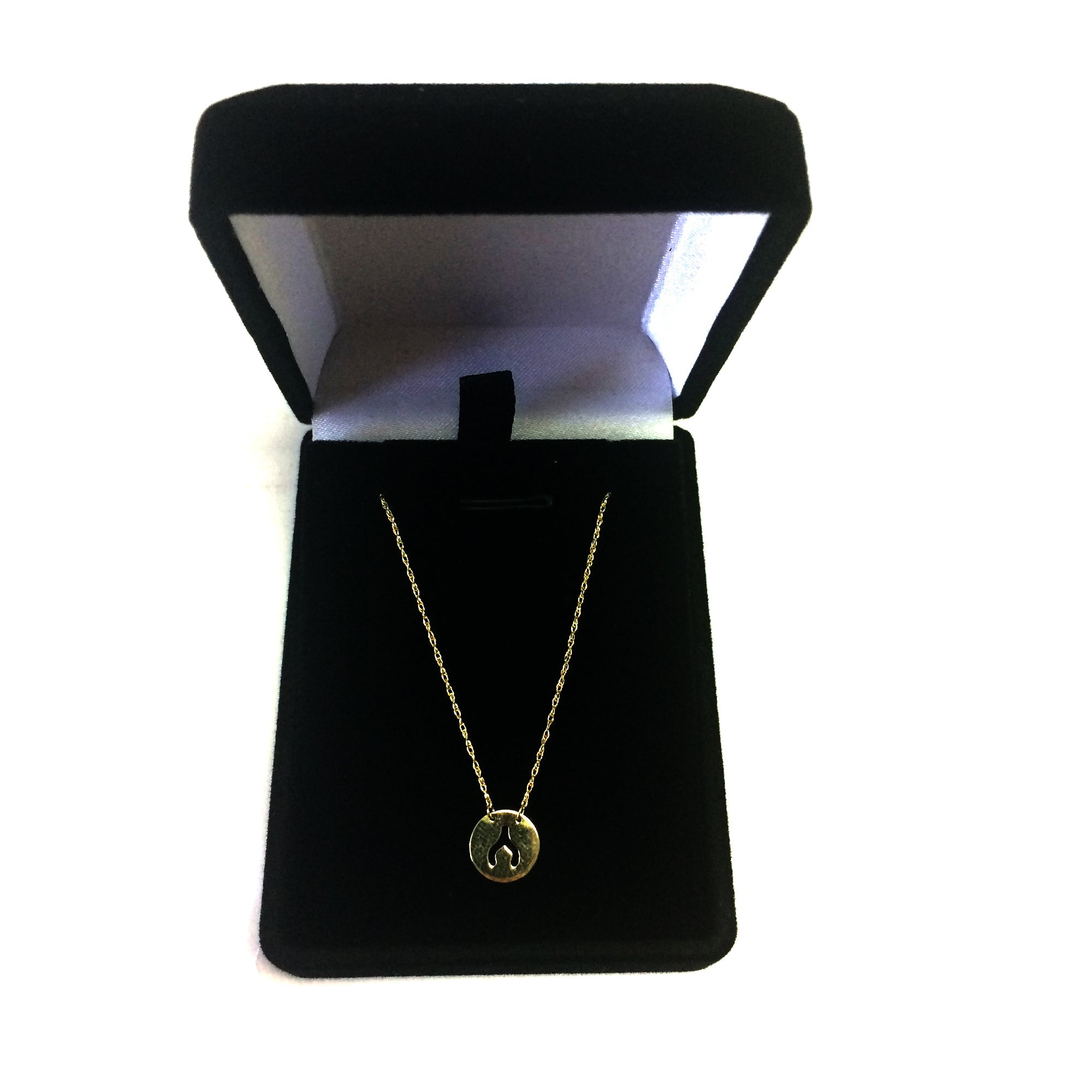 14K Yellow Gold Mini Wishbone Pendant Necklace, 16" To 18" Adjustable