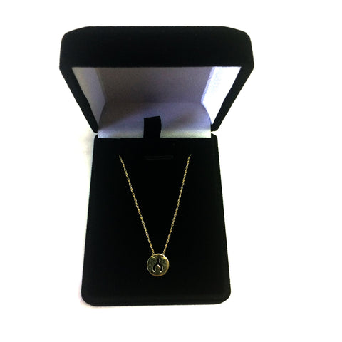 14K Yellow Gold Mini Wishbone Pendant Necklace, 16" To 18" Adjustable