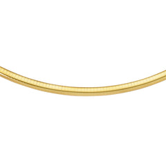 14k Yellow Gold Omega Chain Chocker Necklace, 6mm - JewelryAffairs