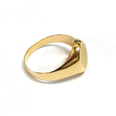 14k Yellow Gold Oval Disc Signet Womens Ring, 7 - JewelryAffairs