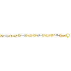 14k Yellow Gold Oval Link Fancy Bracelet, 7.75" - JewelryAffairs
