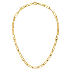 14k Yellow Gold Paperclip Chain Necklace, 6mm - JewelryAffairs