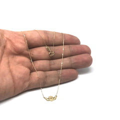 14k Yellow Gold Polished Claddagh Center Charm On Chain Necklace, 17"