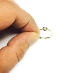 14K Yellow Gold Puffy Heart Ring, Size 7 - JewelryAffairs