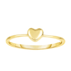 14K Yellow Gold Puffy Heart Ring, Size 7 - JewelryAffairs