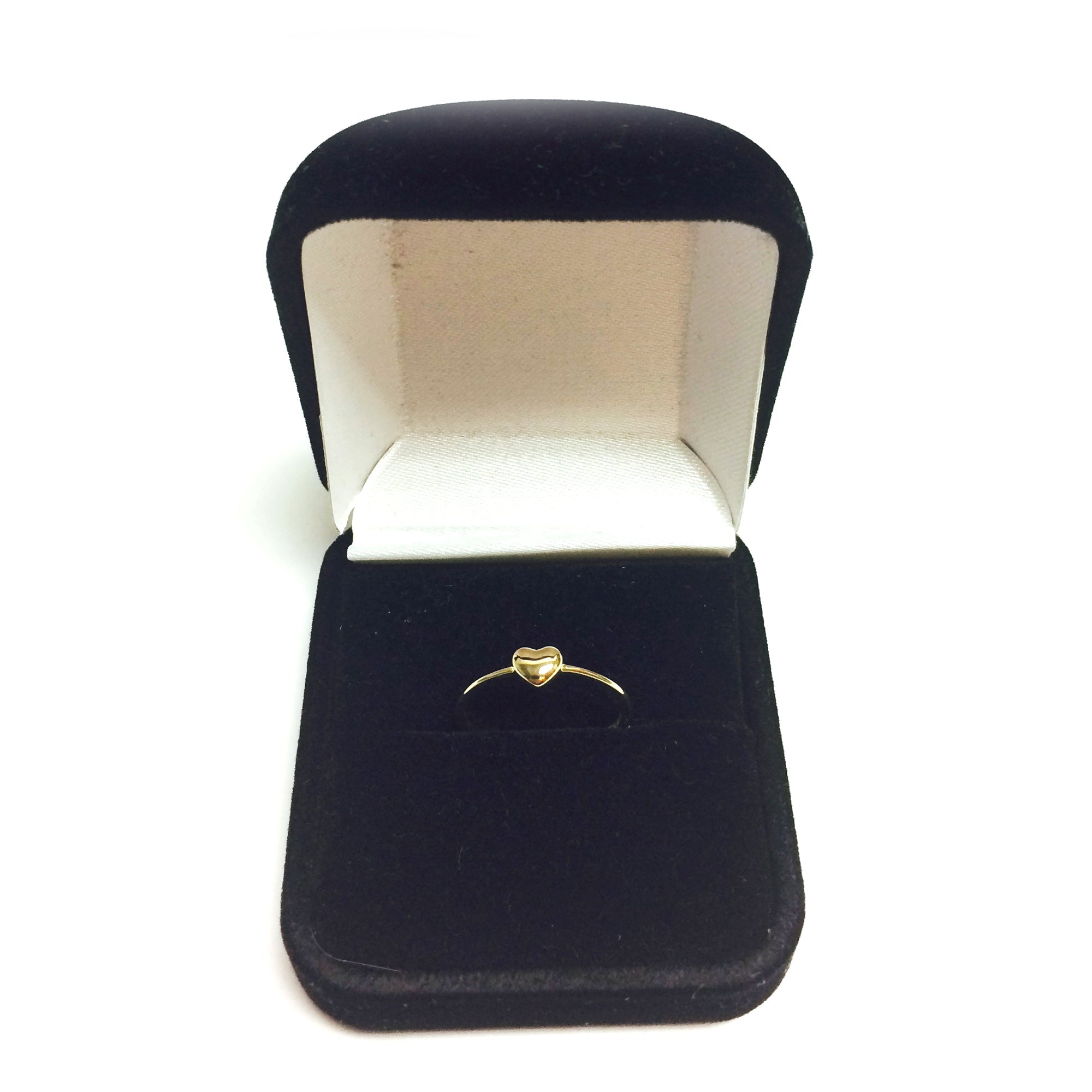 14K Yellow Gold Puffy Heart Ring, Size 7 - JewelryAffairs