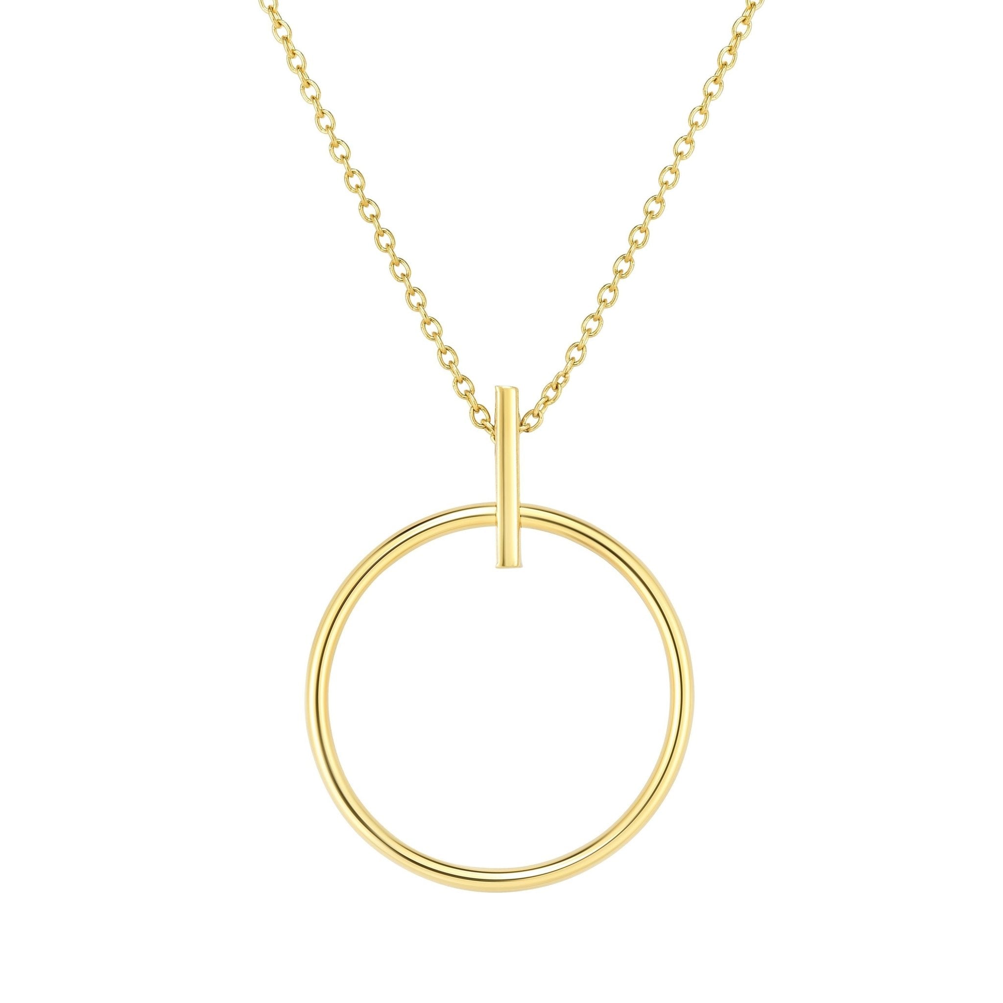 14k Yellow Gold Ring Of Life Pendant Necklace, 17"