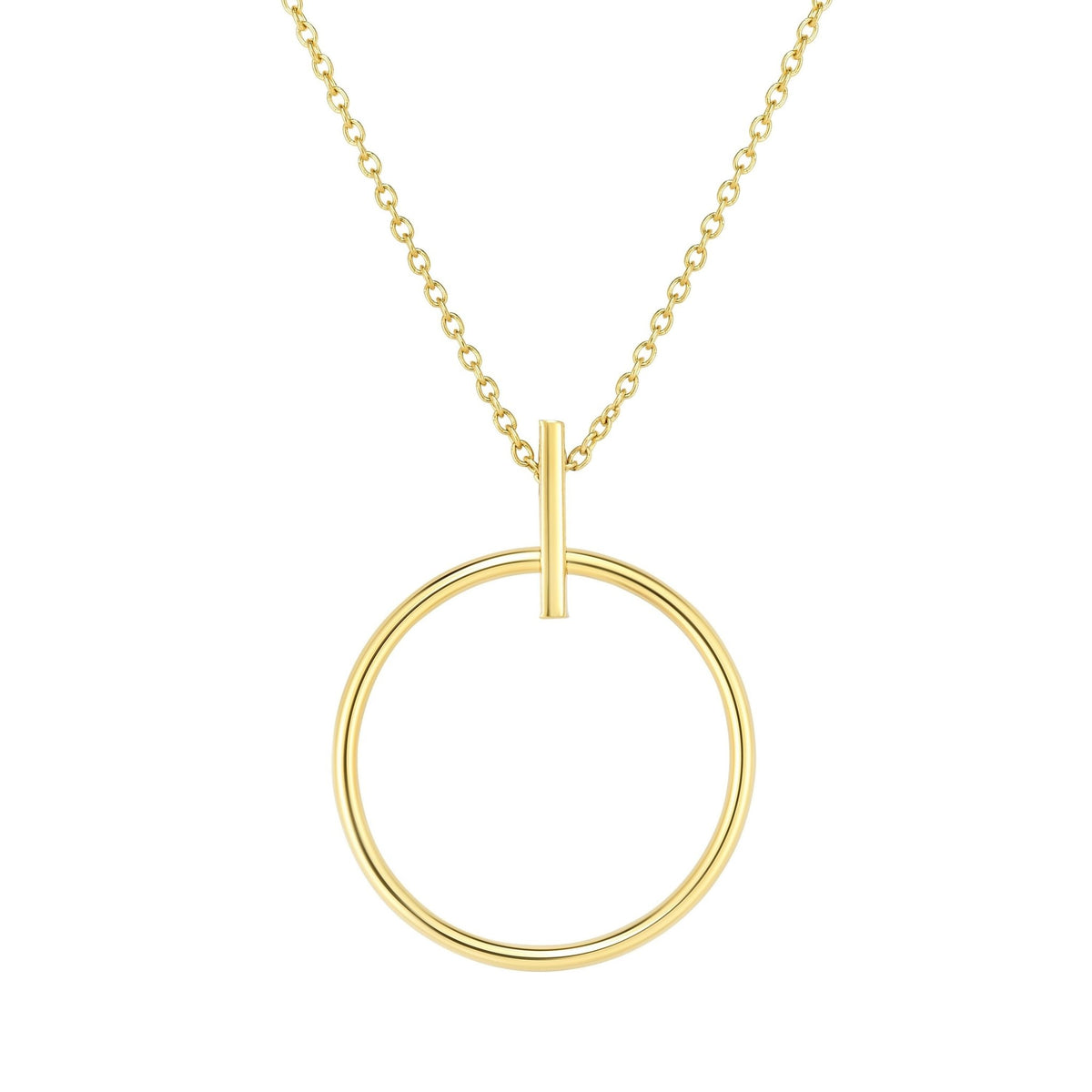 14k Yellow Gold Ring Of Life Pendant Necklace, 17"