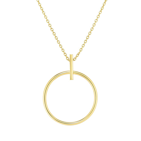 14k Yellow Gold Ring Of Life Pendant Necklace, 17"