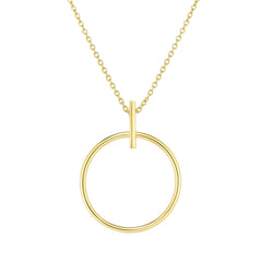 14k Yellow Gold Ring Of Life Pendant Necklace, 17"
