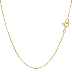 14k Yellow Gold Rope Chain Necklace, 0.5mm - JewelryAffairs