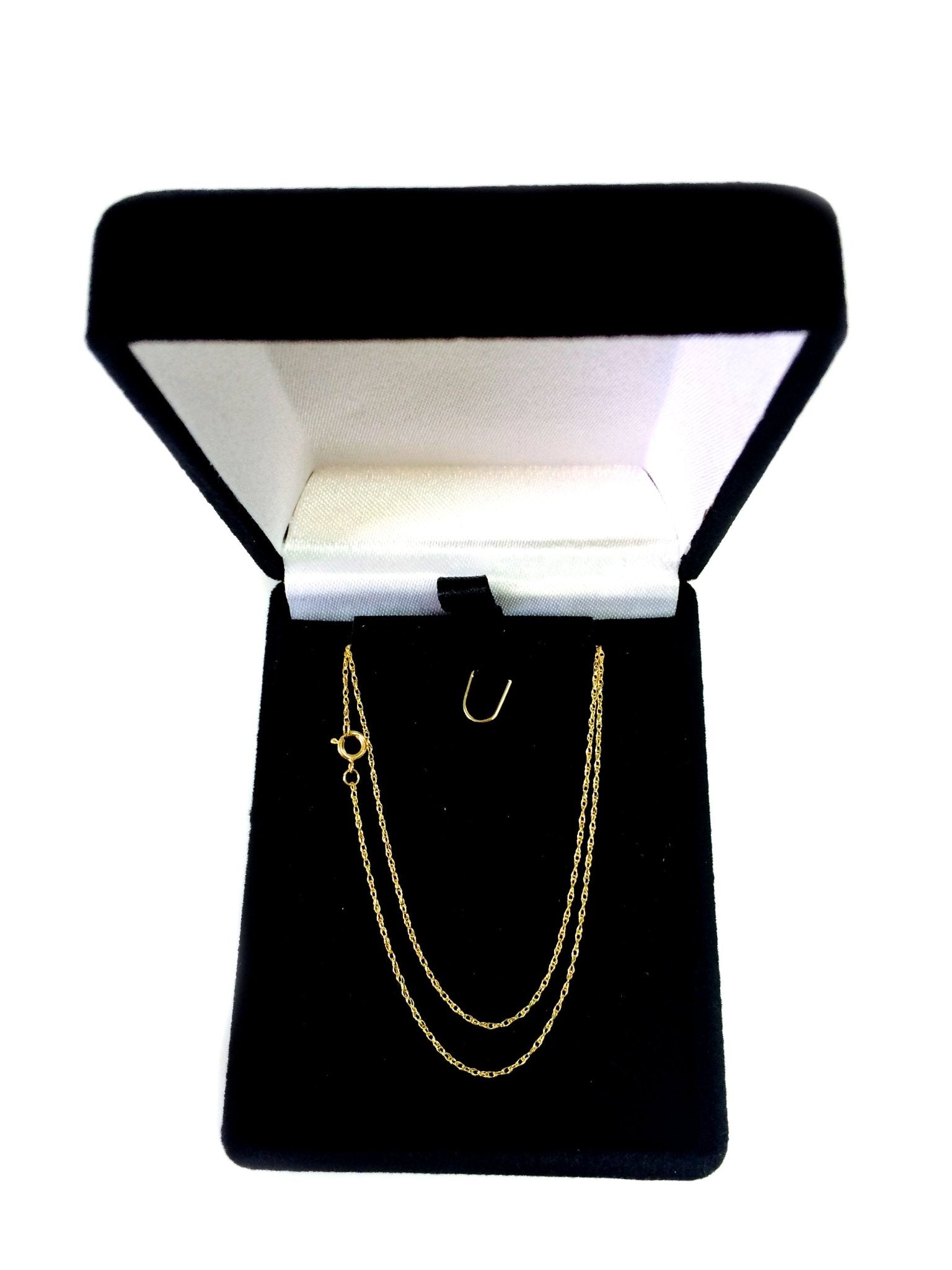 14k Yellow Gold Rope Chain Necklace, 0.6mm - JewelryAffairs