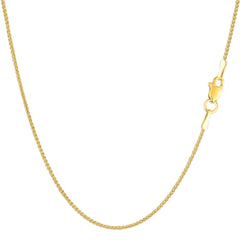 14k Yellow Gold Round Wheat Chain Necklace, 1.15mm - JewelryAffairs
