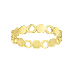 14k Yellow Gold Round Womens Band Ring, Size 7 - JewelryAffairs