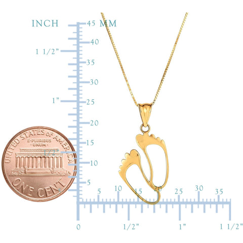 14k Yellow Gold Set of Foot Summer Necklace,18"