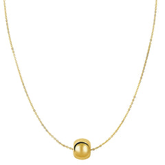 14k Yellow Gold Shiny 8mm Round Bead Charm Necklace, 18"