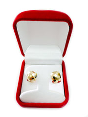 14k Yellow Gold Shiny Hammered Look Snuggable Earrings, 10 x 15mm - JewelryAffairs