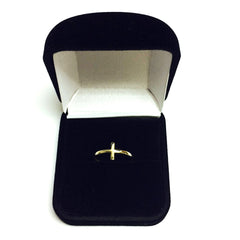 14K Yellow Gold Sideways Cross Ring, Size 7 - JewelryAffairs