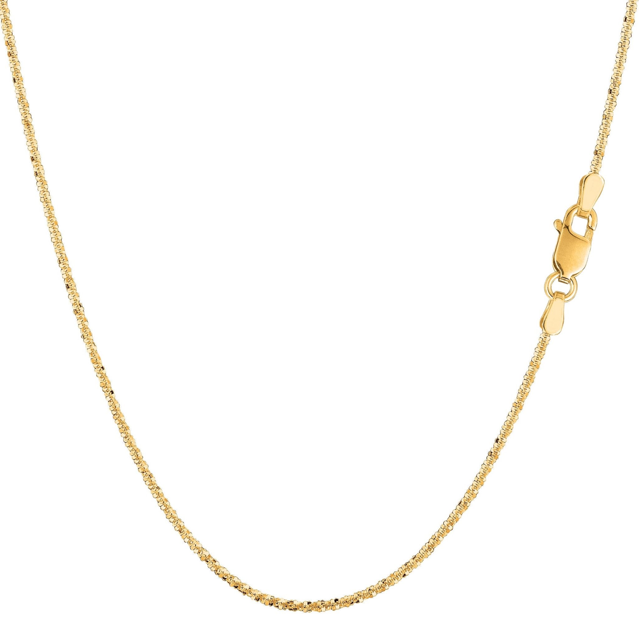 14k Yellow Gold Sparkle Chain Necklace, 0.9mm - JewelryAffairs