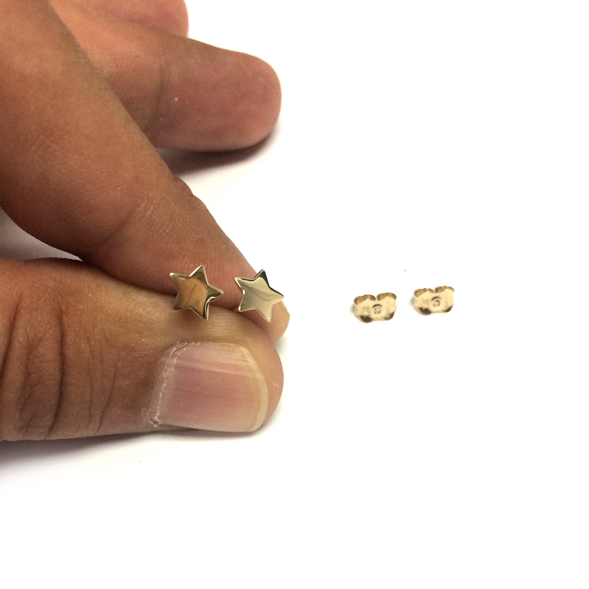 14k Yellow Gold Star Stud Earrings - JewelryAffairs