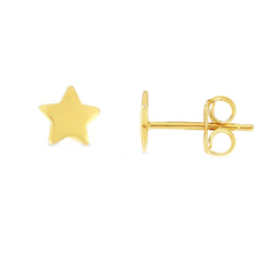14k Yellow Gold Star Stud Earrings - JewelryAffairs