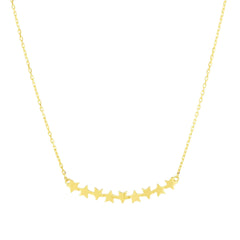 14k Yellow Gold Stars Pendant Necklace, 18" - JewelryAffairs