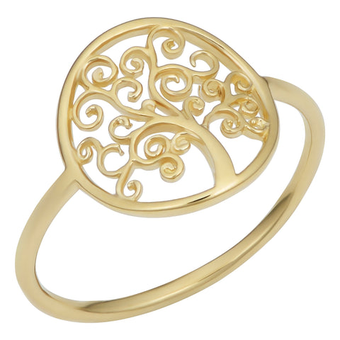 14k Yellow Gold Tree Of Life Ring