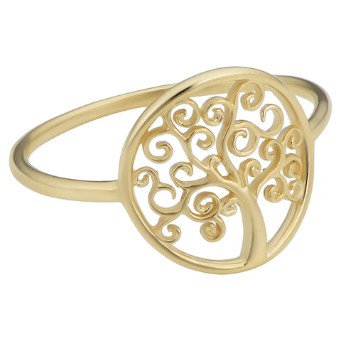 14k Yellow Gold Tree Of Life Ring