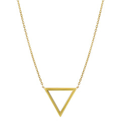 14k Yellow Gold Triangle Delta Symbol Pendant Necklace, 18"