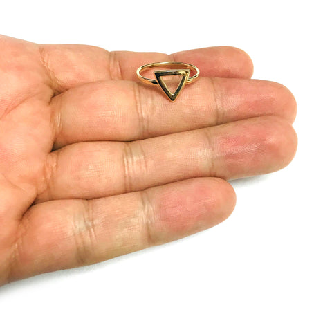 14K Yellow Gold Triangle Design Ring, Size 7